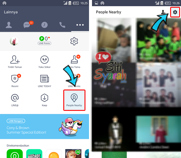 menonaktifkan fitur people nearby line