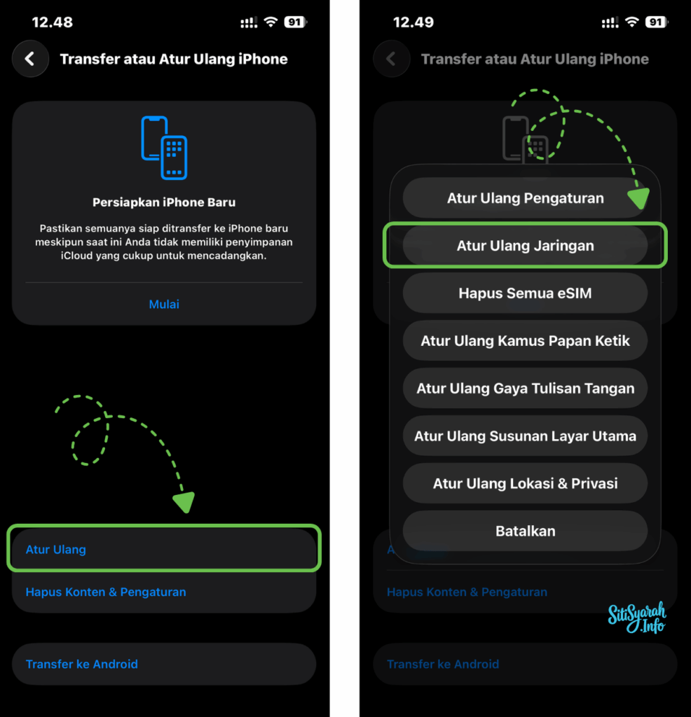 mobile data tidak ada di iPhone