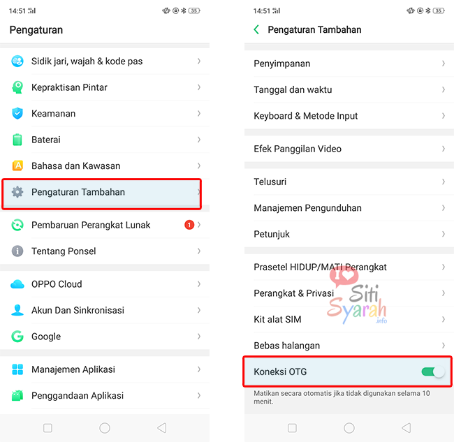 cara mengaktifkan otg di Oppo