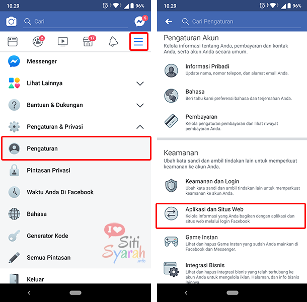 cara melihat aplikasi terhubung facebook