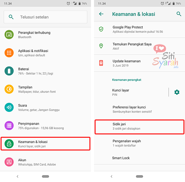 cara ganti sidik jari di Android