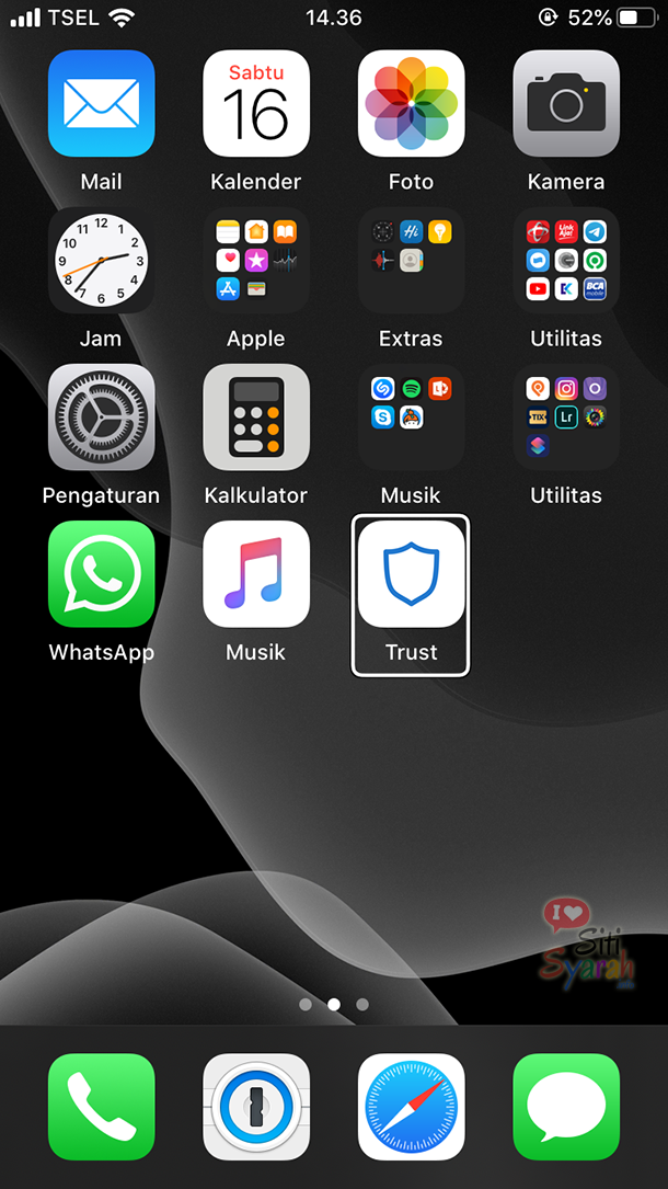 kenapa di iPhone ada kotak biru