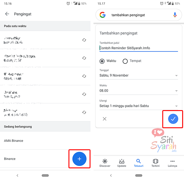 cara mudah membuat pengingat di android