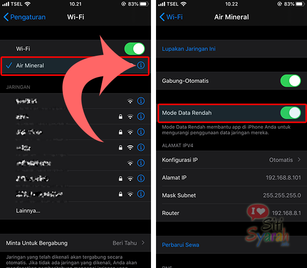 kegunaan fitur mode data rendah di iPhone