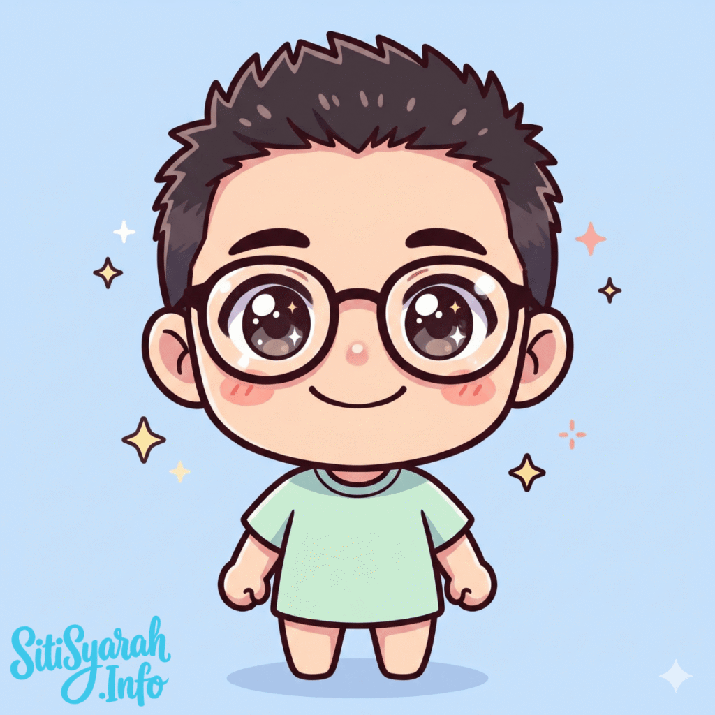 Contoh foto diubah jadi karakter chibi anime lucu dengan kepala besar dan warna pastel cerah