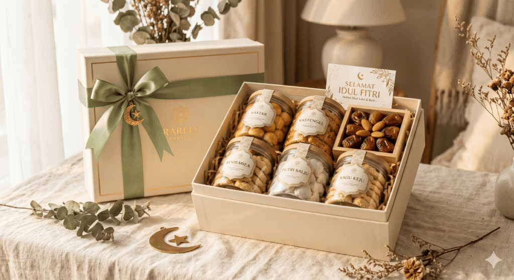 prompt ai foto hamper lebaran