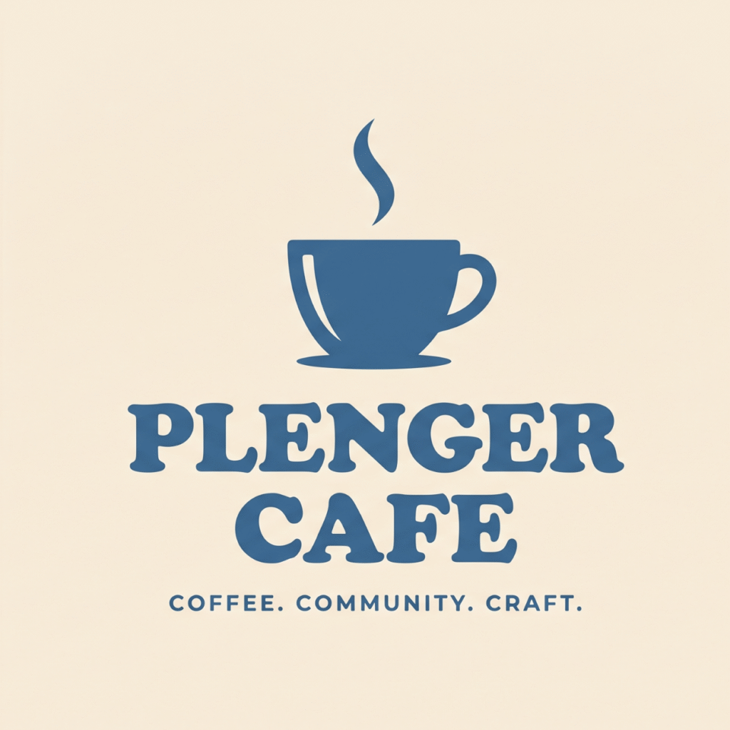 Logo coffee shop retro modern dengan ikon cangkir kopi dan warna hangat hasil prompt AI