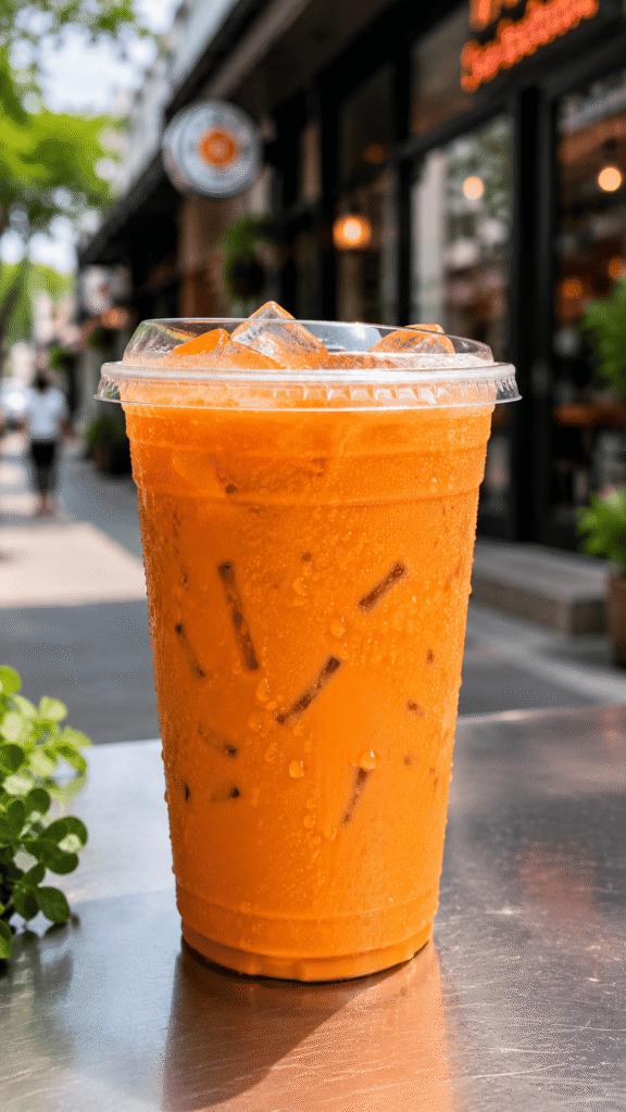 prompt ai foto minuman thai tea
