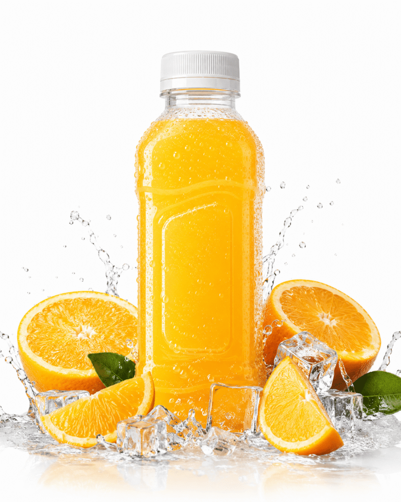 prompt foto ai minuman es jeruk