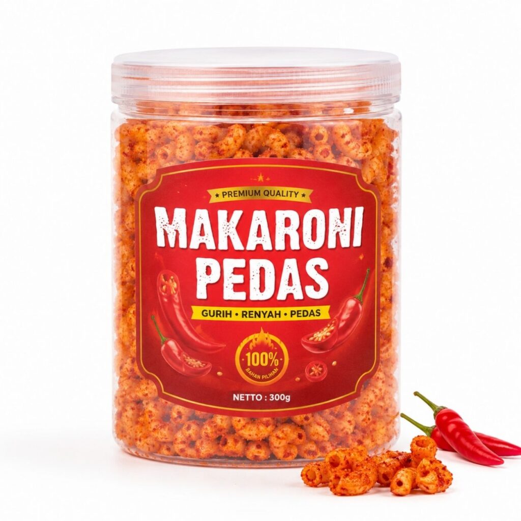 foto ai makaroni pedas dalam toples