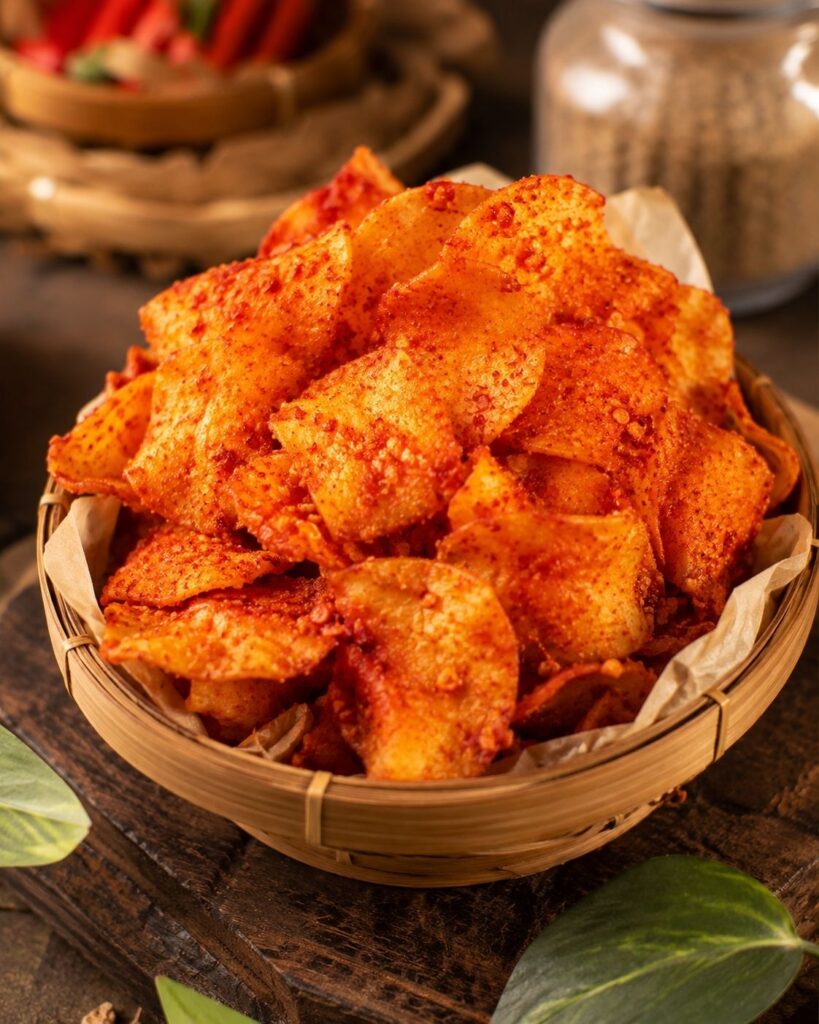 foto keripik singkong pakai ai gemini