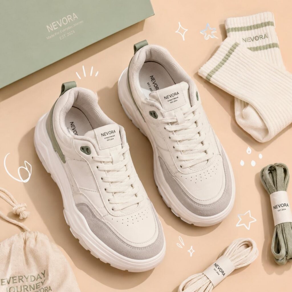 prompt ai foto sepatu estetik