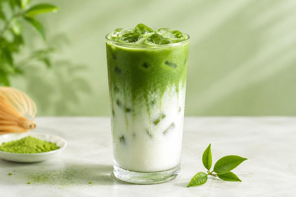 prompt ai minuman matcha biar kelihatan asli