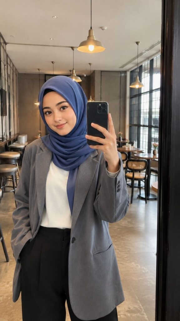 Prompt Ai Foto Mirror Selfie di Cafe