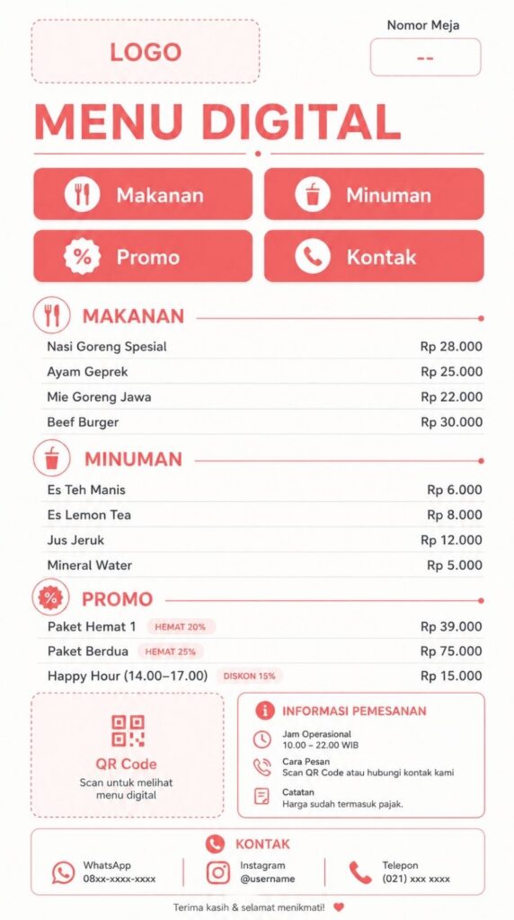 daftar menu digital pakai ai gemini