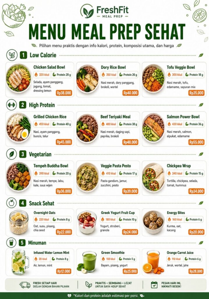 desain ai daftar menu makanan sehat