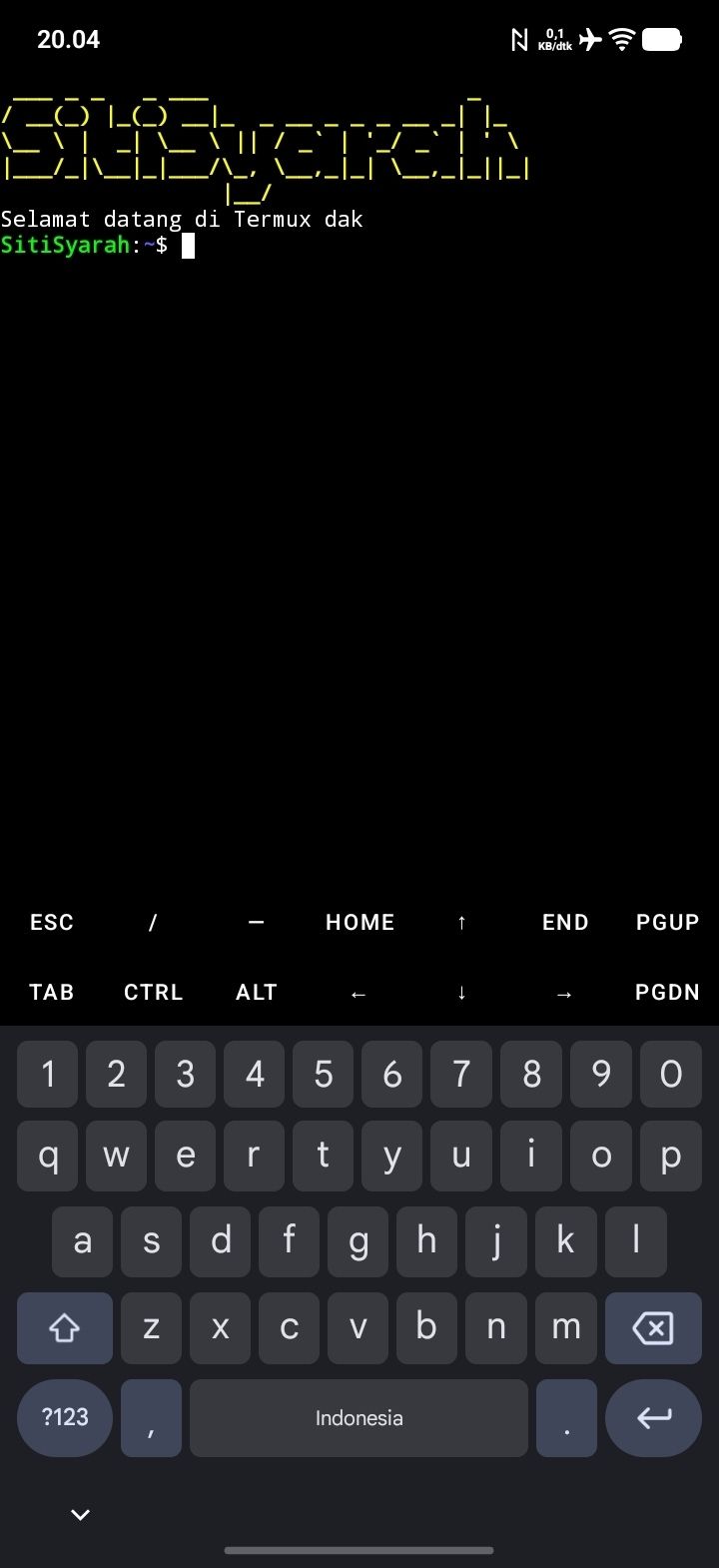 Kode termux nama sendiri di Android