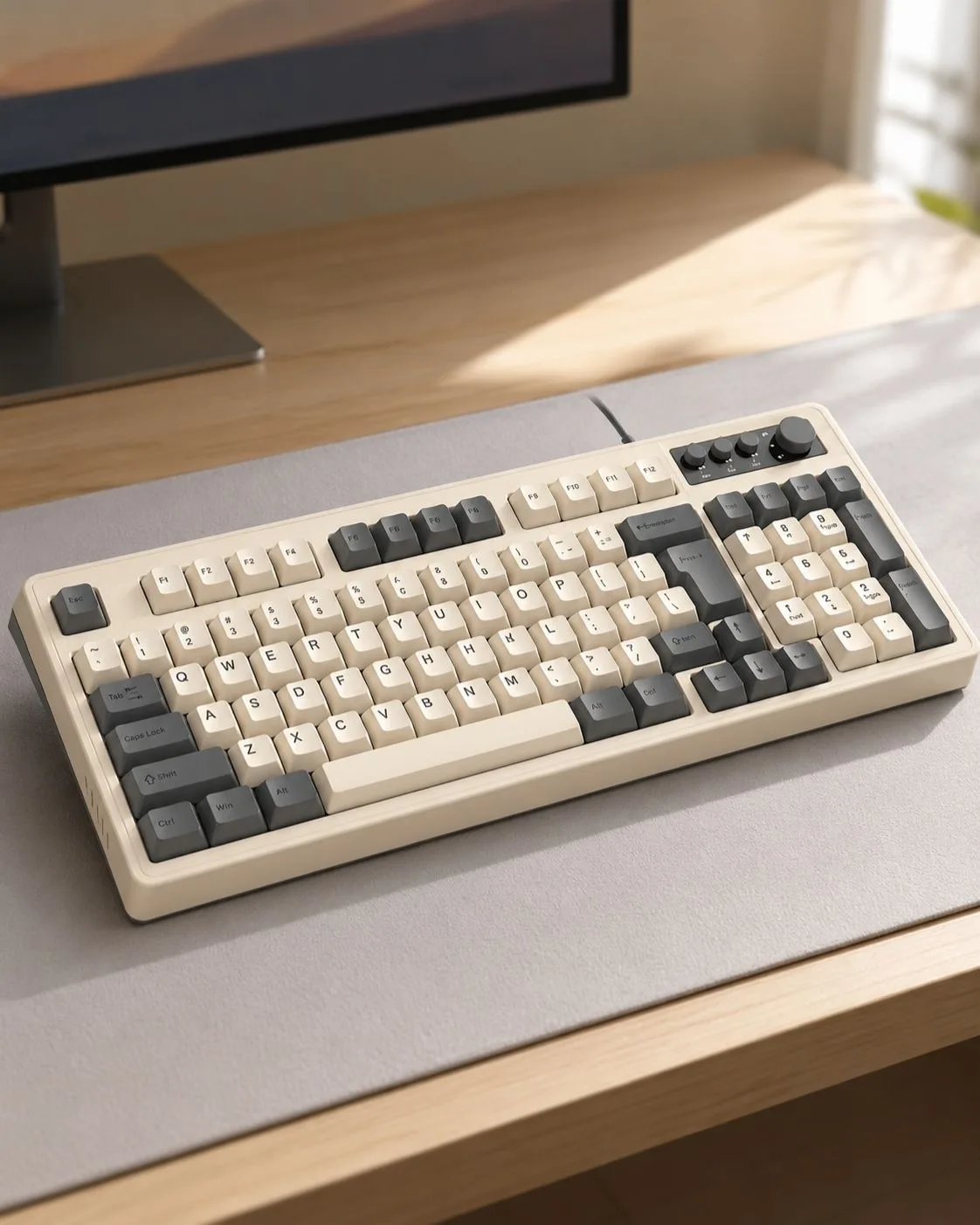 prompt ai foto keyboard diatas meja